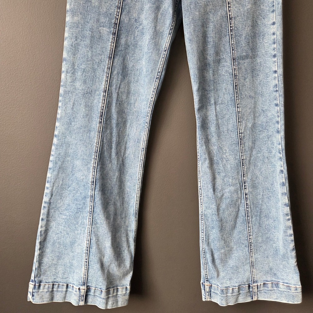 Dear John Princeton High Rise Wide Leg Patch Pocket Jeans Light Acid Wash 27‎ - Picture 3 of 9